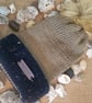Bobble Hat Army Green and Navy Fleck Handmade Knitted Ladies - Image 5