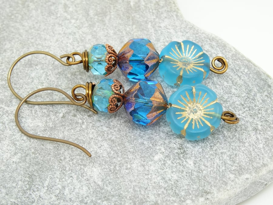 Teal sales pansy jewelry