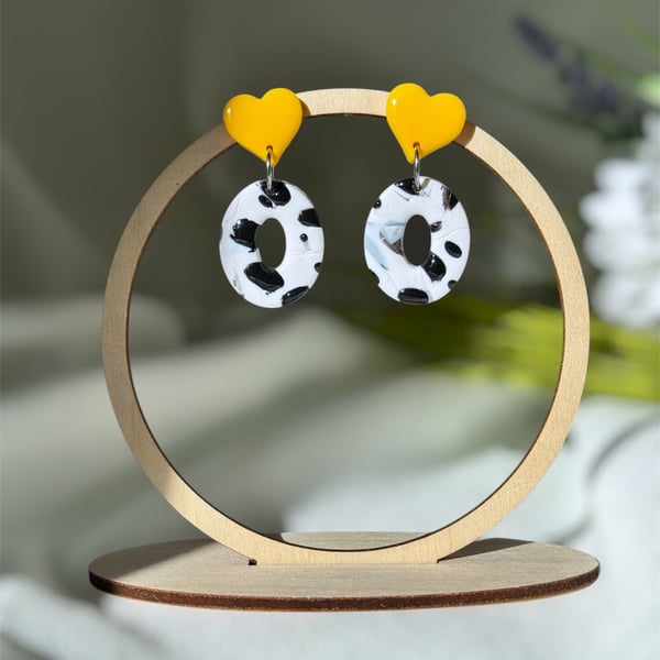 Polka Dot Abstract Polymer Clay Earrings