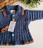 Designer Hand Knitted Baby Cardigan 0-6 months size  - Image 2