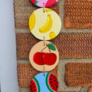 Handmade Wooden Fruit Hanging Decoration Hand-Painted Wooden Cut Pieces