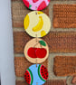 Handmade Wooden Fruit Hanging Decoration Hand-Painted Wooden Cut Pieces
