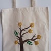 Crochet Flower tote bag- Hand Painted 