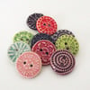 Set of ten little handmade ceramic buttons