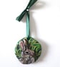 'Mr Rabbit" small rustic clay hanging sculpture.   - Image 7