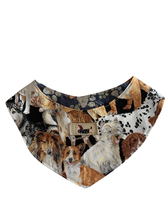 Reversible Dog Bandana for Small Dog.  