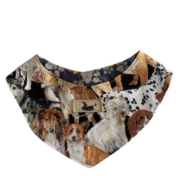 Reversible Dog Bandana for Small Dog.  