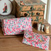 FOR BECKY Set of two matching pouches in Wiltshire coral