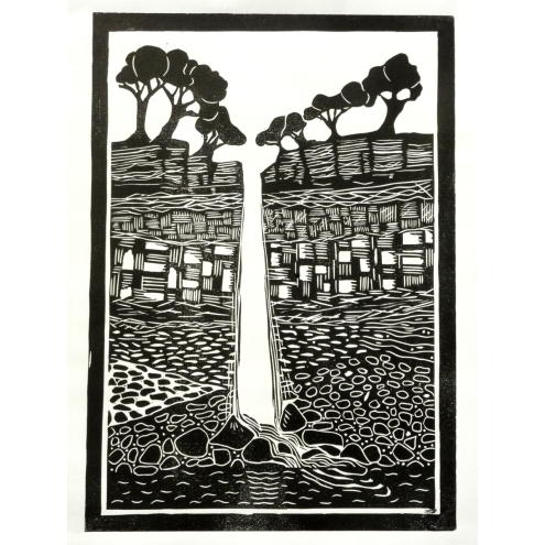 Original lino print Hardraw Force