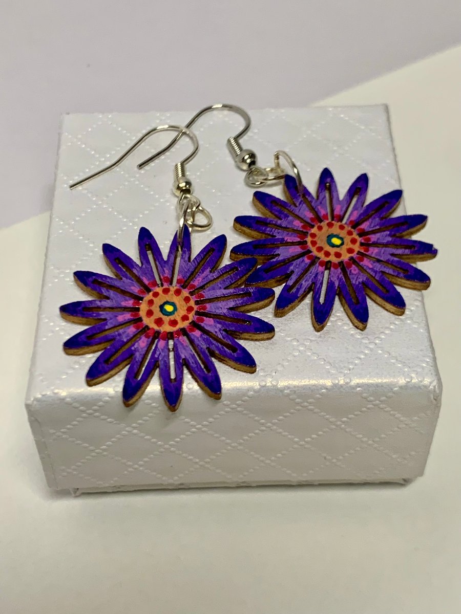 Hand Painted Wooden Earrings