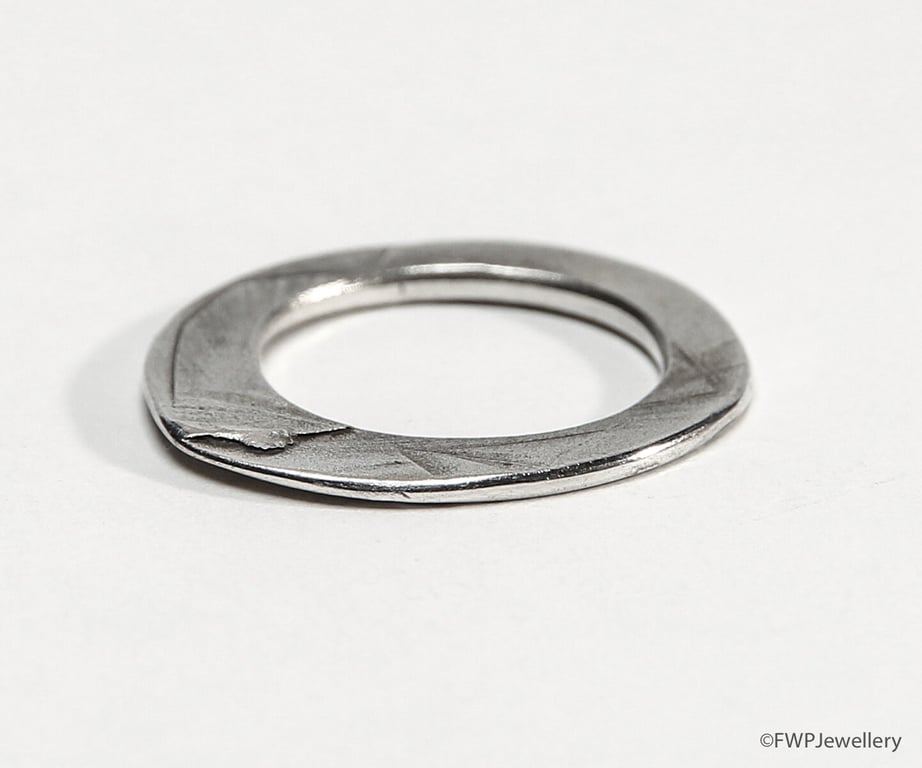 Textured Silver Ring, Size N