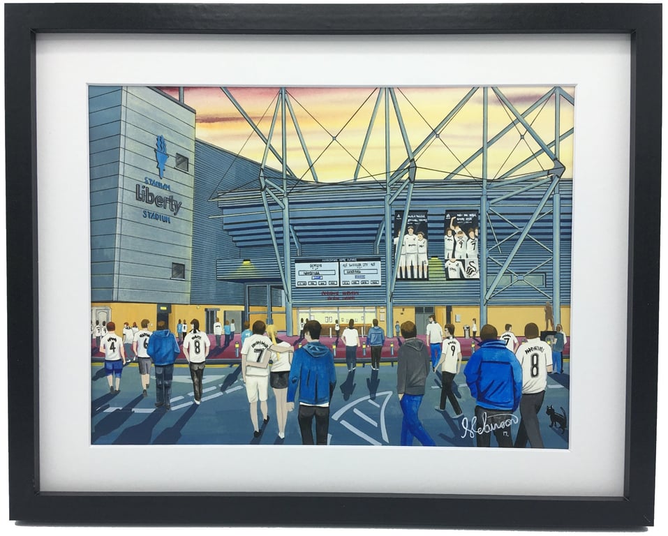 Swansea, Framed & Unframed Fine Art Print City Football FC, Stadium Gift