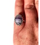 Sterling Silver Adjustable Ring Chevron Amethyst Oval Gemstone Jewellery Gift - Image 1