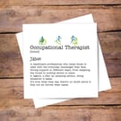 Occupational Therapist Definition Personalised Card, birthday, thank you