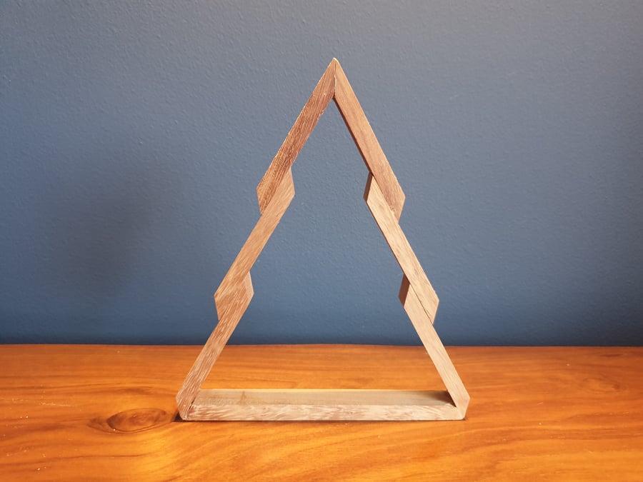 Wooden Christmas Tree - Iroko solid wood modern tree