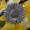 Sunflower pewter brooch