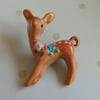 Gorgeous acrylic deer fawn with flower resin brooch