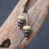 Silver butter jade earrings