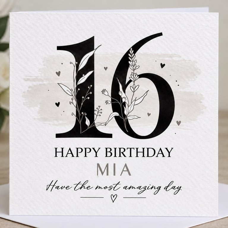 Personalised 16th Birthday Card For Her Daughter Sister Friend Niece