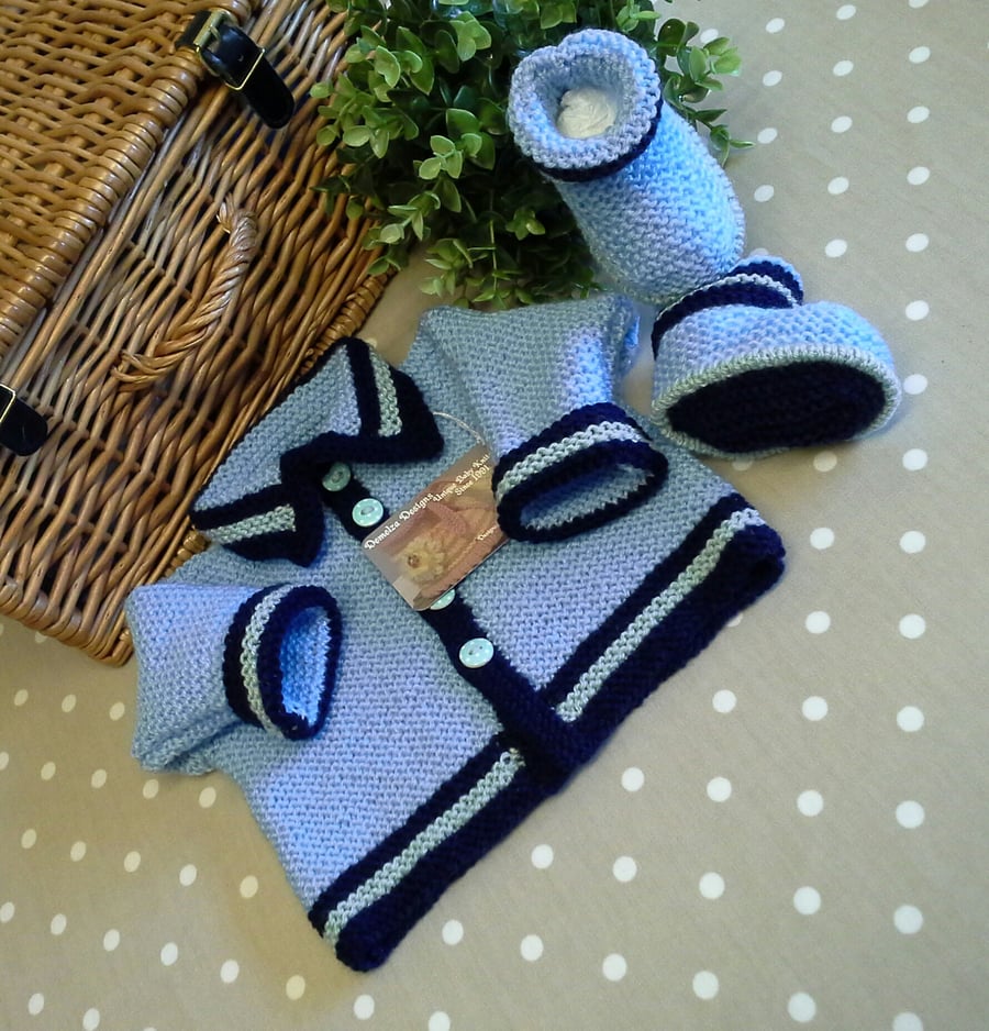 Baby Boys Jacket & Booties Set  0-6 months size