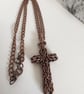 Rustic Copper Chainmail Pendant Necklace for Men and Women - Image 3