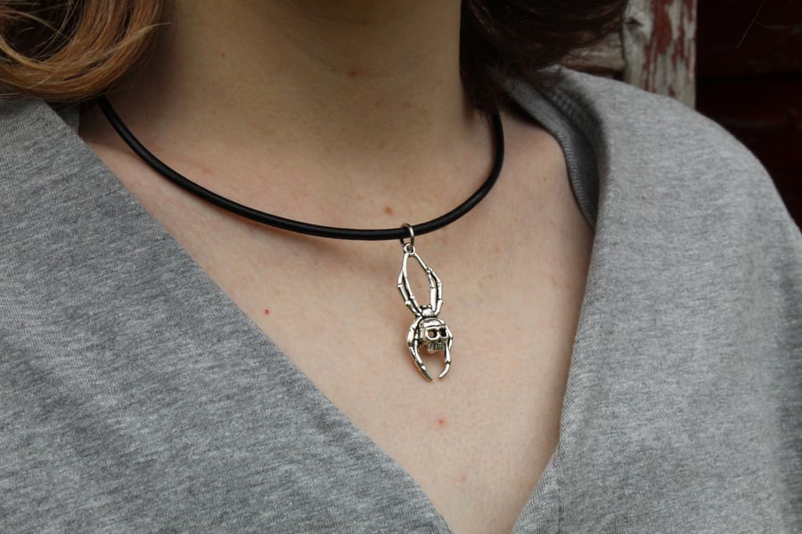 Leather charm necklace on sale