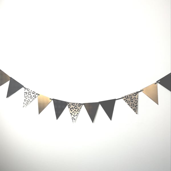 Leopard Print Flag Bunting Party Banner Decoration x12 Flags