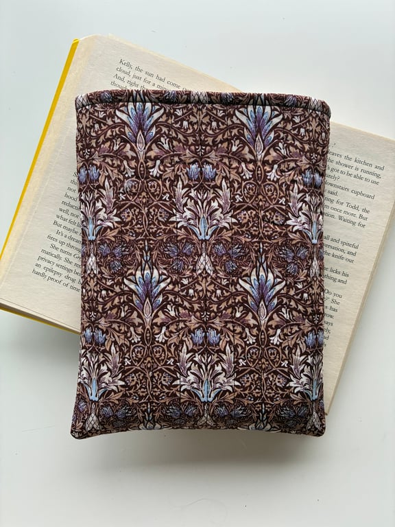 William Morris Snakehead Print Quilted Fabric  Book Sleeve Paperback size