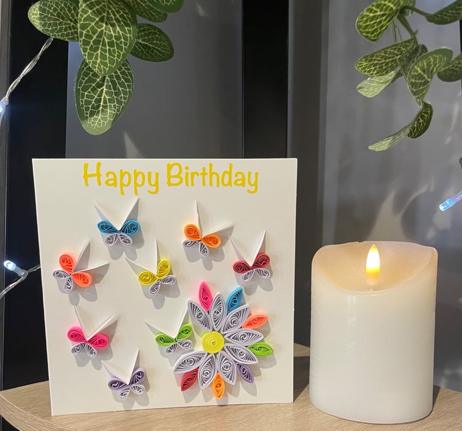 Stunning Handmade Quilled flower Card