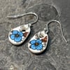 Handcrafted Ceramic Earrings, One of a Kind, Sterling Silver Eco Friendly Gifts.