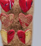 Red heart half gold stud earrings  - Image 3