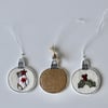 Three Wool Felt Christmas Baubles - Hanging Decorations