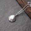 Solid Silver Pebble Pendant, Silver Pebble Necklace