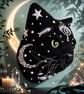Larger than life felt cat head wall mount 'Belladonna Moonwhisker'