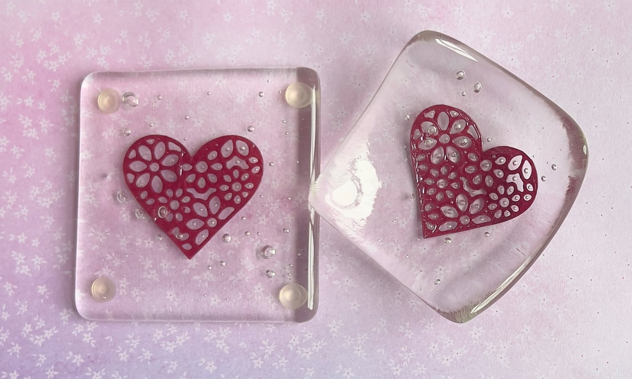 Fused Glass coaster and Trinket Dish