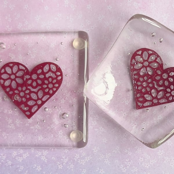 Fused Glass coaster and Trinket Dish