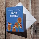 Goldfinches Happy Birthday Greeting Card