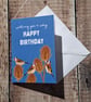 Goldfinches Happy Birthday Greeting Card