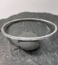 Silver Bangle, patterned oval bangle - Image 2