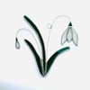 Stained Glass Snowdrop Suncatcher - Handmade Hanging Decoration