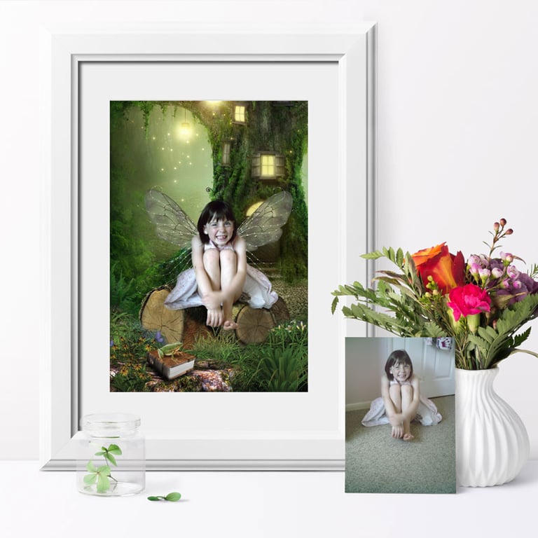 The Naughty Fairy, Magic Fantasy Fairy Portrait custom photo art