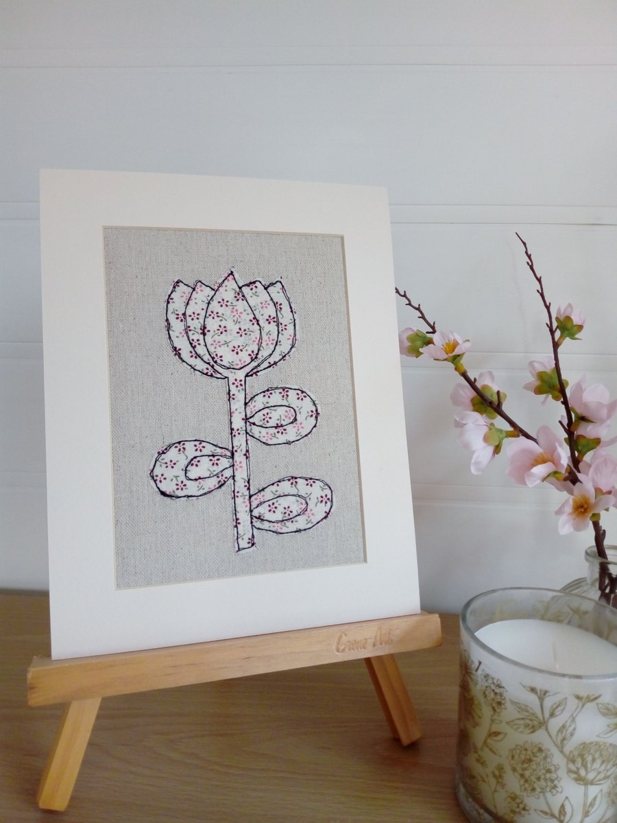 Abstract Flower Textile Art 