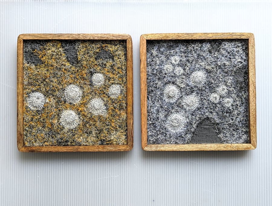 Coastal Dreams: Sand or Stone - Textile Art  in wood frames