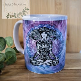 Spiritual peace love quote hippy mug 