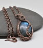 Wire Woven Labradorite and Copper One of a Kind Pendant - Image 8