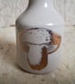 Stoneware bud vase with a copper toadstool image - Image 3