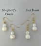 Dainty Mother of Pearl Earrings with Choice of Gold Plated Hooks. Ref:402 - Image 4