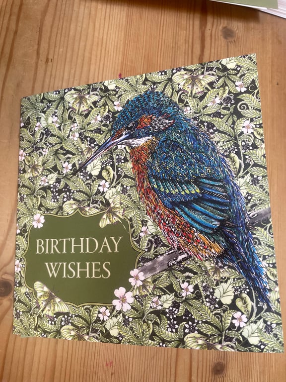 NEW! Beautiful Kingfisher birthday card