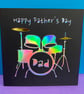 Drums Father's Day Card - Card for a drummer - Image 1