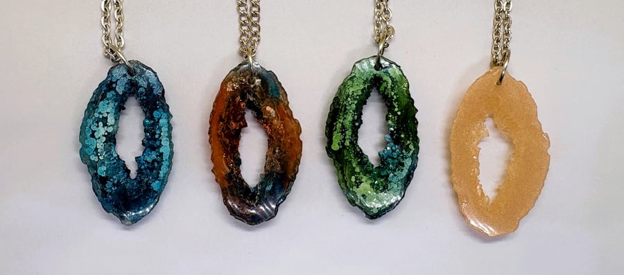 Resin Geode pendants